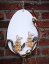 Houten Ei White wash Wit Houten Ei 26 x 18 cm 