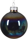 Kerstbal kerstballen Zwart Iris Shiny Glans hangers 6 cm koker 6st 