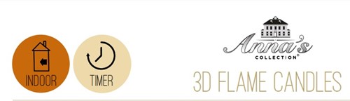 LEDkaarsen Goud Anna's Collection LED kaars 3D Flame Candle D 2,5 H 23 cm /2 stuks Timer 