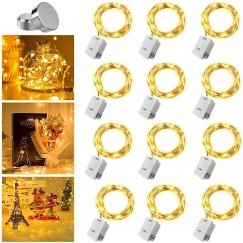 Ledlampje waterdicht WARMWIT 10 lampjes 1 meter MET 3 standen/ PER STUK 