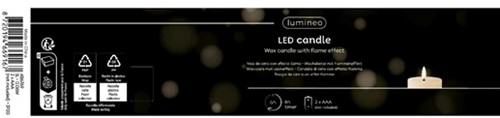 Lumineo LED kaars WAX steady Binnen, met timer, Wit/warm wit dia7cm H.15cm / st 