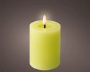 Lumineo LED kaars WAX steady kan Binnen, met timer, Groen/warm wit dia7cm H 11.5cm / st 