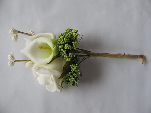 Maatwerk Corsage Calla-Roos- New Style -Pick CremeGroen 