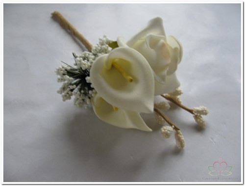Maatwerk Corsage Calla-Roos- New Style -Pick CremePeach 
