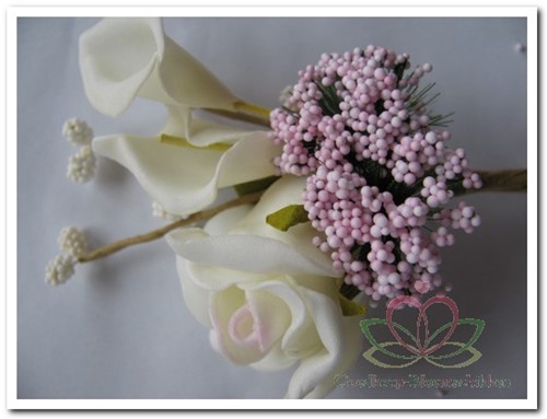 Maatwerk Corsage Calla-Roos- New Style -Pick CremeRoze 
