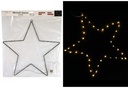 Metalen frame LED metalen ster 30 leds, 40cm , warm wit  met timer 