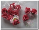 Mini foam roos 2 cm Pink-Roze zelfklevend / pak voor corsages en rosebears