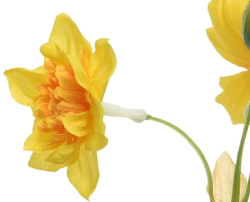 Narcis Zijden bloem triple bush Geel rechts op foto / stuk zijde bloemen