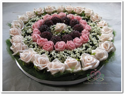 Taart foambloemen- Rose Cake 15 cm PINKROZE 