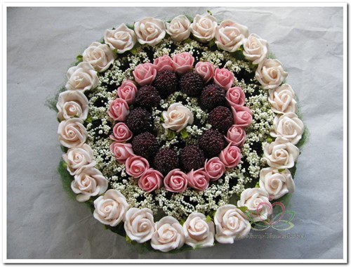 Taart foambloemen- Rose Cake 15 cm PINKROZE 