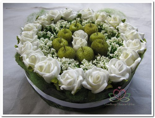 Taart foambloemen- Rose Cake 15 cm Wit 