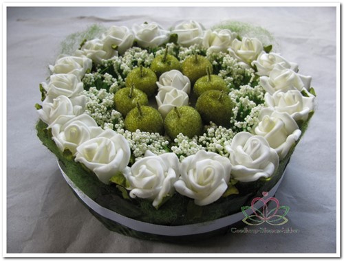 Taart foambloemen- Rose Cake 15 cm Wit 