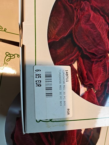Tipuchina rood doosje ca. 30 blaadjes Gepreserveerd = zacht gemaakt, Zacht als Stachys Ezelsoo