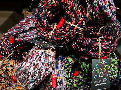 TOUW recycle fabrics rope 5 mtr dia 5 mm decoratief touw van gerecycled materiaal