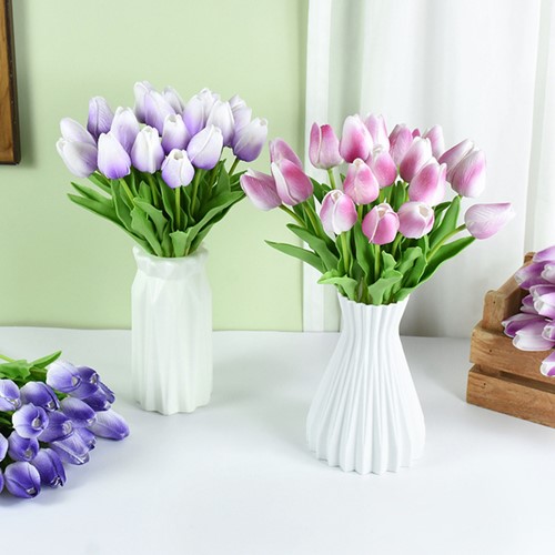 Tulp Tulpen 33cm bundel Fuchsia/wit/purple F06 / Bundel ca. 10st Real Touch foam