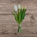 Tulp Tulpen Real Touch WIT Bundel 5st Luxe Siliconen Latex