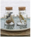 Vaasje Natural Chique met kurk INCL droogbloemen 10*7 cm wordt uit assorti geleverd
