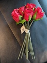 Valentijnboeketje Zijden Rozen 25cm Artificial rood Rose WarmROOD /bundel ca. 14 st 