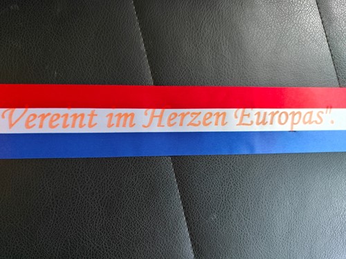 Voetbalsjerp oid Sjerpen Bedrukt  75 mm Vlag met ORANJE opdruk eigen tekst opgeven, maatwerk