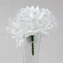 Anjerpick WIT stuk zijde bloemen