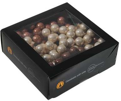 Balletjes op draad 2 cm Opal NATURAL combi /doos 144 stuks Kerstballen 2 cm