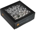Balletjes op draad 2 cm Zilver glans&mat/doos 144 stuks Kerstballen 2 cm