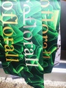 Bedrukt  Lint Greenleaf 70mm 80 cm MatGoud opdruk Ruscus 