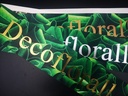 Bedrukt  Lint Greenleaf 70mm 80 cm Metalic Goud opdruk Ruscus 