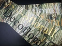 Bedrukt  Lint Greenleaf 70mm 80 cm Metalic Goud opdruk Viburnum 