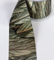 Bedrukt  Lint Greenleaf 70mm 80 cm Metalic Zilver opdruk Viburnum 
