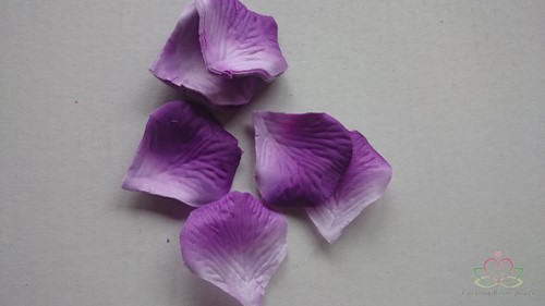 Blad Zijden blaadjes Paars-Wit-2kleur rozenblaadjes / pakje 
