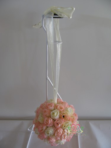 bloemenbal Pomander RoseBall Roze-Ivory nr 32 