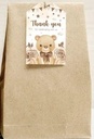 Bloemenkaartjes Thank you for celebrating Beertje tussen bloemen set van 50 cadeaulabels