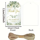 Bloemenkaartjes Thank you for celebrating Groen, groen Leaves set 50st cadeaulabels met touwtje