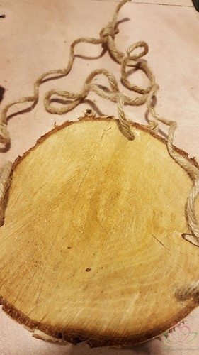 Boomstamschijf Paulownia wood GreyWash rond ca. 30cm 