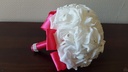 Bruidsboeket foamrozen Roomwit + FUCHSIA met Strass Volledig afgewerkt