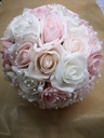Bruidsboeket foamrozen Wit Pink+ Cremeroze +parelkett ALICE 