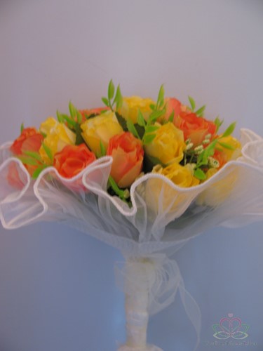 Bruidsboeket Zijden bloemen First 16 Summer Orange 