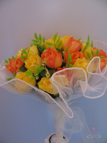 Bruidsboeket Zijden bloemen First 16 Summer Orange 