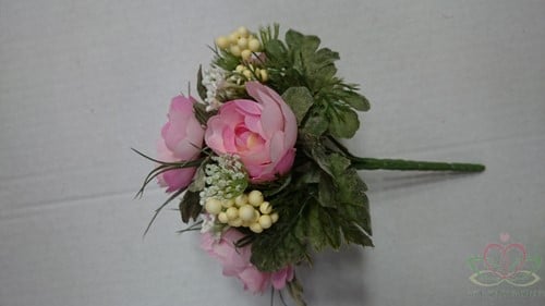 Bruidsmeisjesboeket Ranonkel Zijden frost Roze 