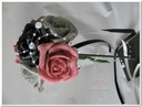Bruidsmeisjesboeketje Oudrose/Zwart/Taupe/Grijs BMB16 
