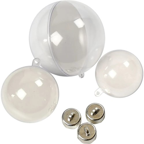 Bulkdoos Bal, plastic. Deelbaar Clear 5 ,6 en 8 cm doos 60 stuks Deelbaar