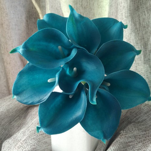 Calla Real Touch Teal /- 7 cm en 37cm lang. / st 