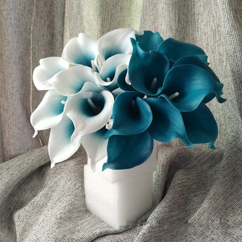 Calla Real Touch Teal /- 7 cm en 37cm lang. / st 