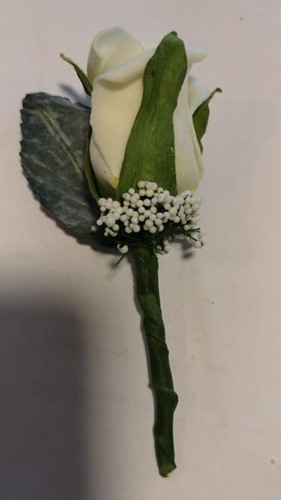 Corsage pick Roos Ivory maatwerk incl parelspeld