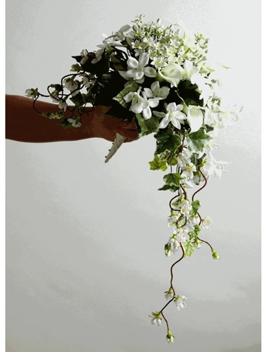 Corsage pick white kunst Stephanotus, 3 bloemen per stuk 