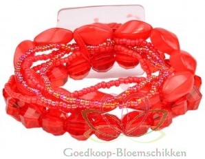 Corsage Polscorsage-armband Potpourri Rood Handmade 
