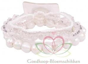 Corsage Polscorsage-armband Potpourri WIT Handmade 