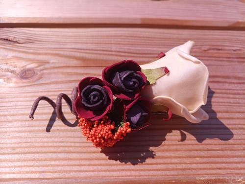 Corsage Roos Autumn CPA 870 Cava Bordeaux Orange Maatwerk