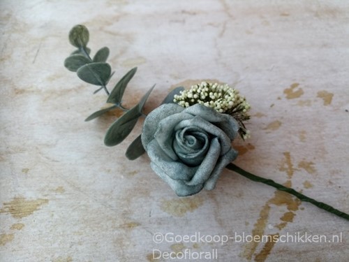 Corsage Roos CPR 902 Grijsblauw cream Maatwerk